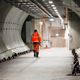 An armed guard walks through the Svalbard Global Seed Vault Monday Feb. 25, 2008 in Longyearbyen, Norway.